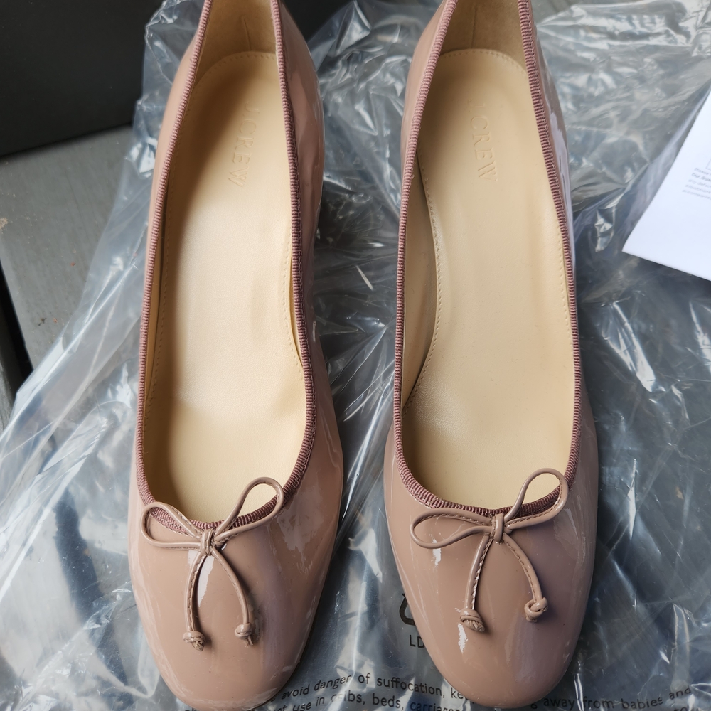 J. Crew Beige Patent Leather Heels